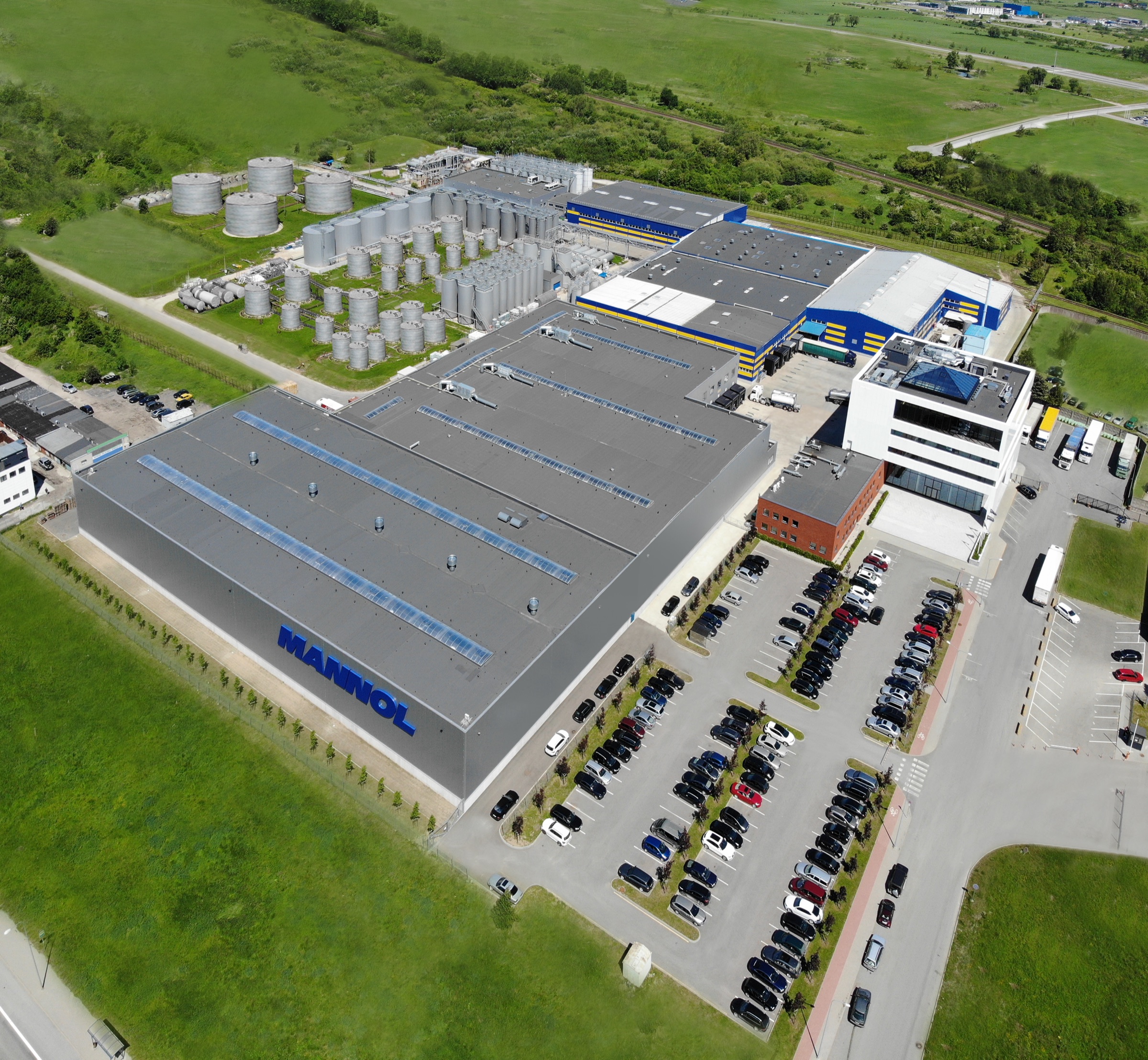 Aerial view of the MANNOL manufacturing facility