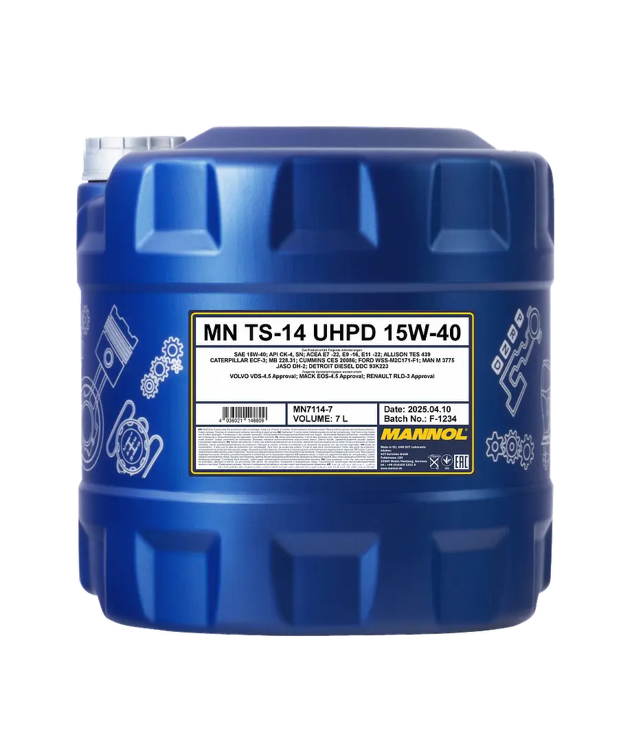 MANNOL TS-14 UHPD SAE 15W-40 API CK-4, 7 liter bottle