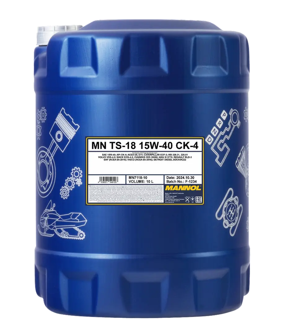 MANNOL TS-18 SAE 15W-40 API CK-4, 10 liter bottle