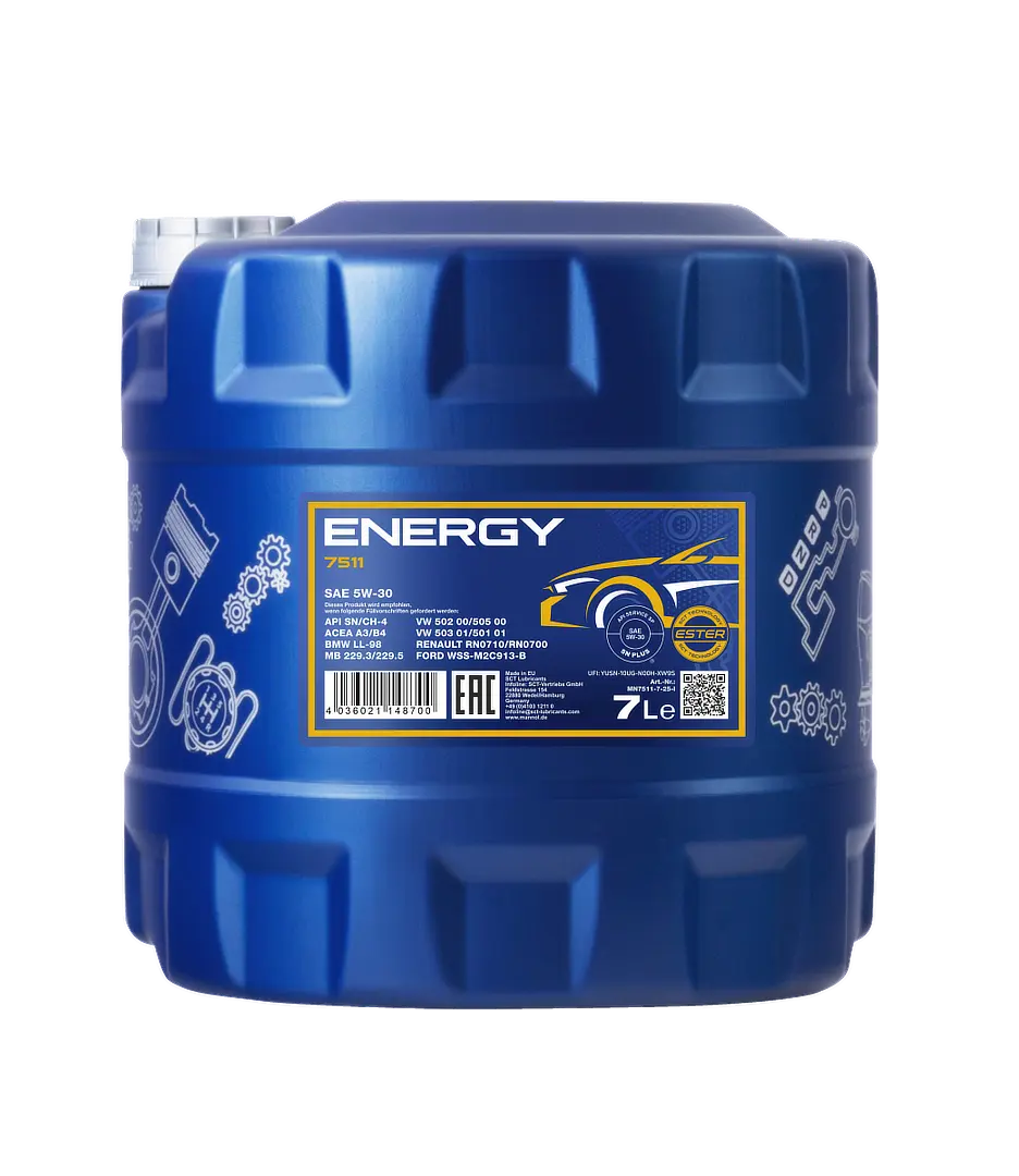MANNOL ENERGY SAE 5W-30 API SN/CH-4, 7 liter bottle