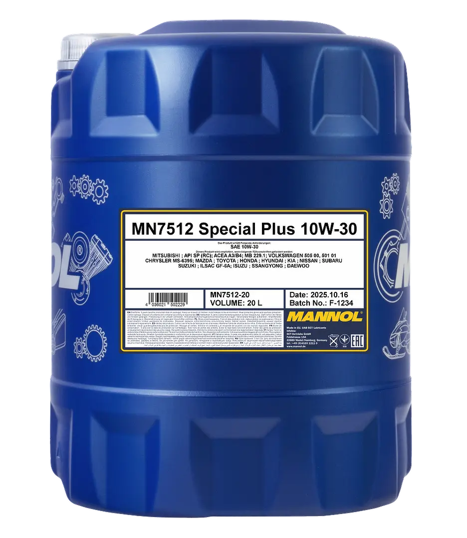 MANNOL Special Plus SAE 10W-30 API SP (RC), 20 liter pail