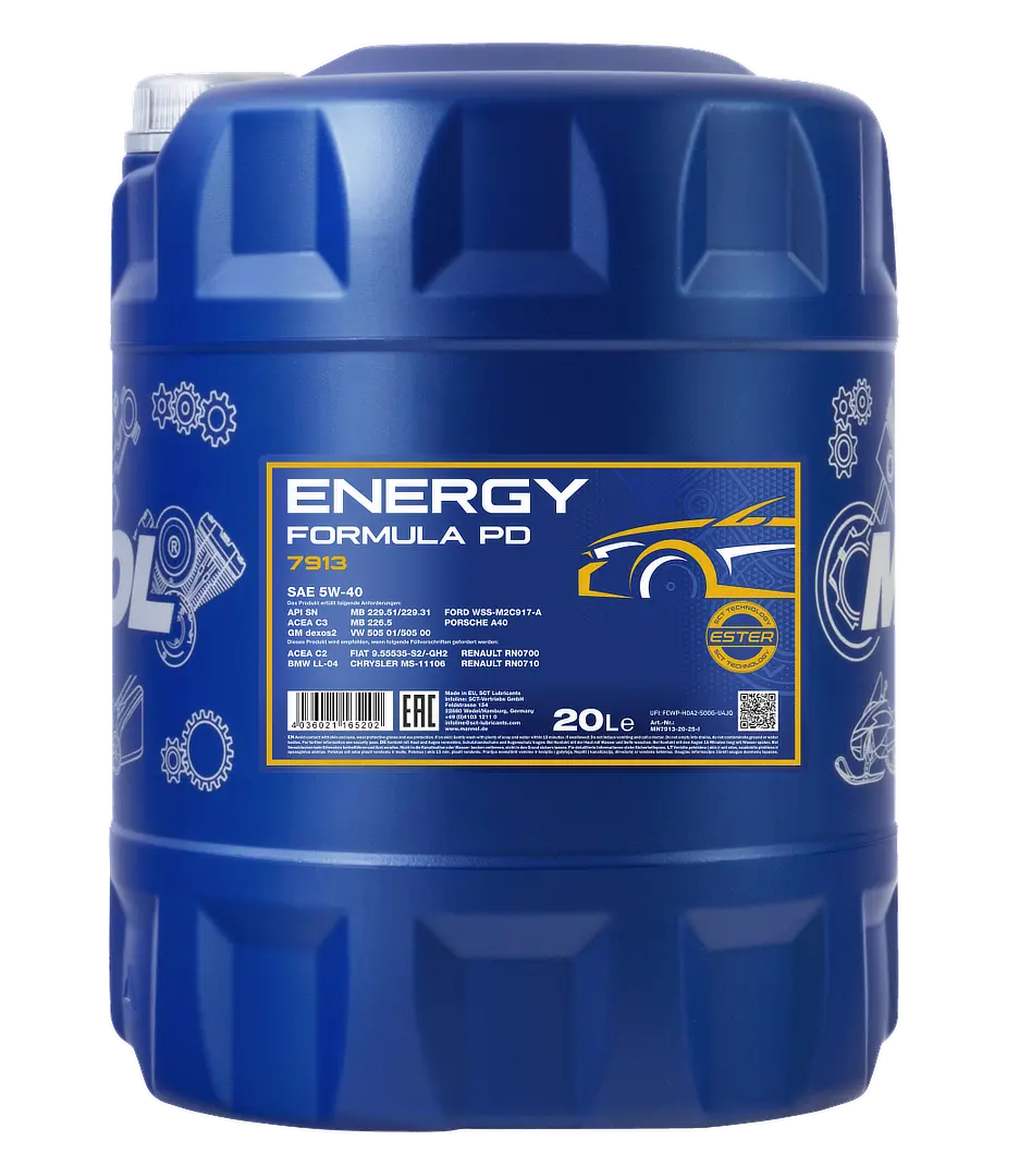 MANNOL Energy Formula PD SAE 5W-40 API SP, 20 liter pail