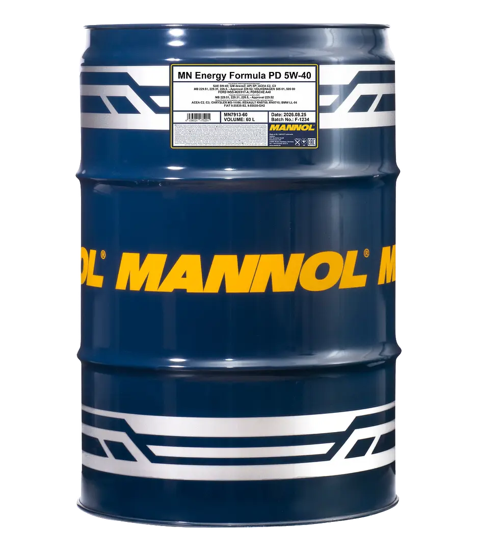 MANNOL Energy Formula PD SAE 5W-40 API SP, 60 liter drum