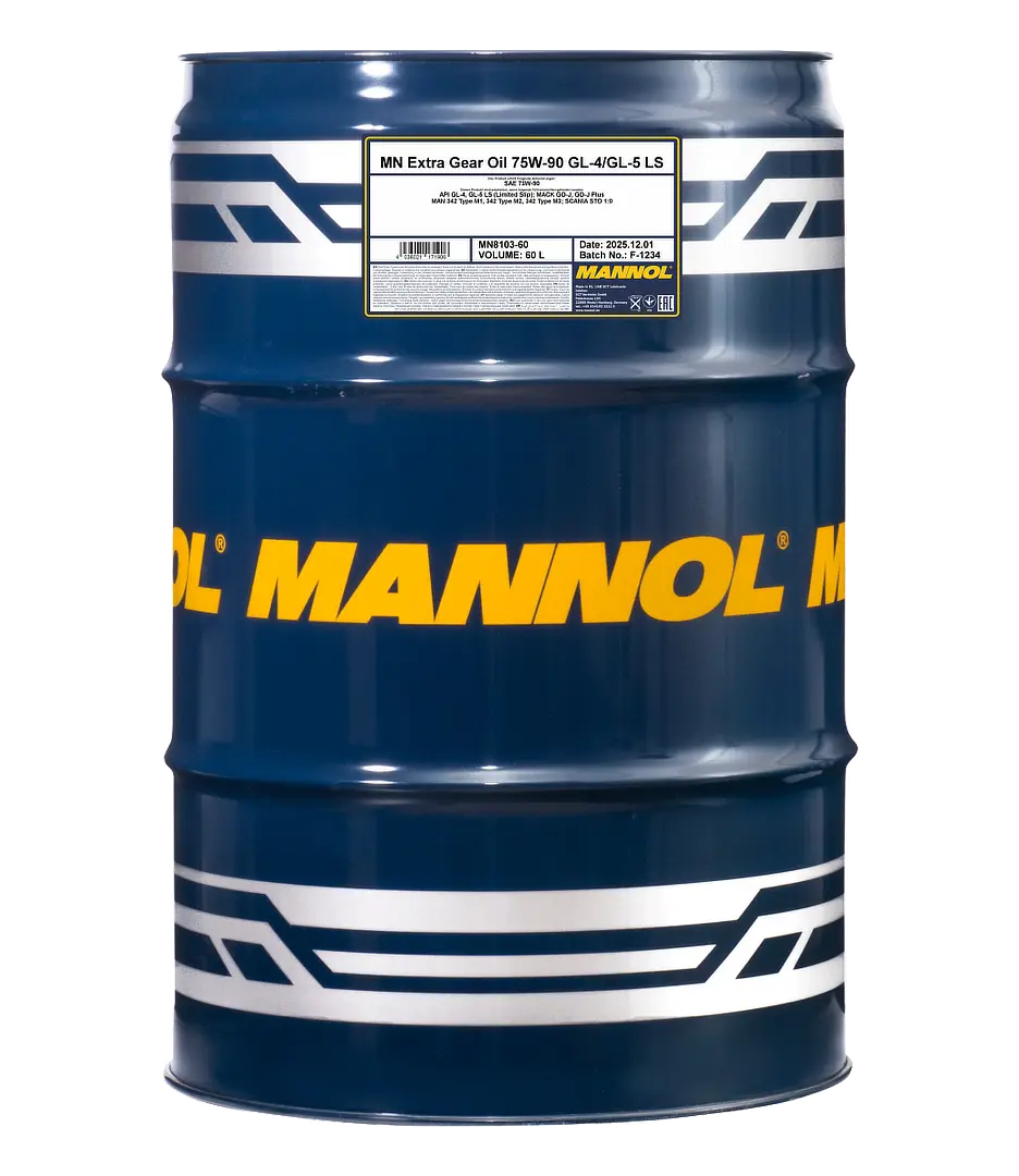 MANNOL Extra Gear Oil 75W-90 GL-4/GL-5 LS, 60 liter drum