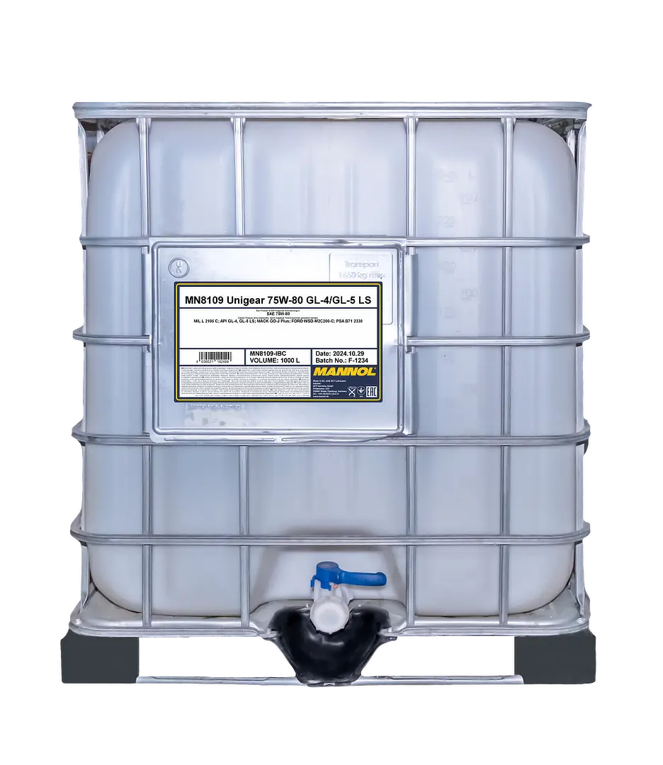 MANNOL Unigear SAE 75W-80 API GL-4/GL-5 LS, 1000 liter IBC tote