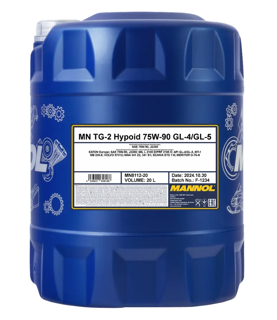 MANNOL TG-2 Hypoid SAE 75W-90 GL-4/GL-5, 20 liter pail