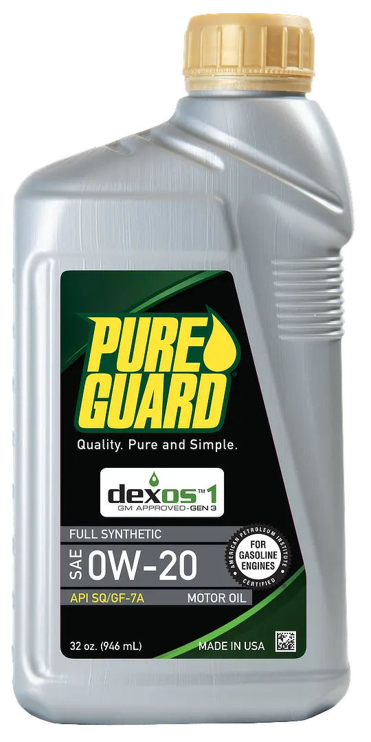 PureGuard Full Synthetic SAE 0W-20, 32 oz bottle