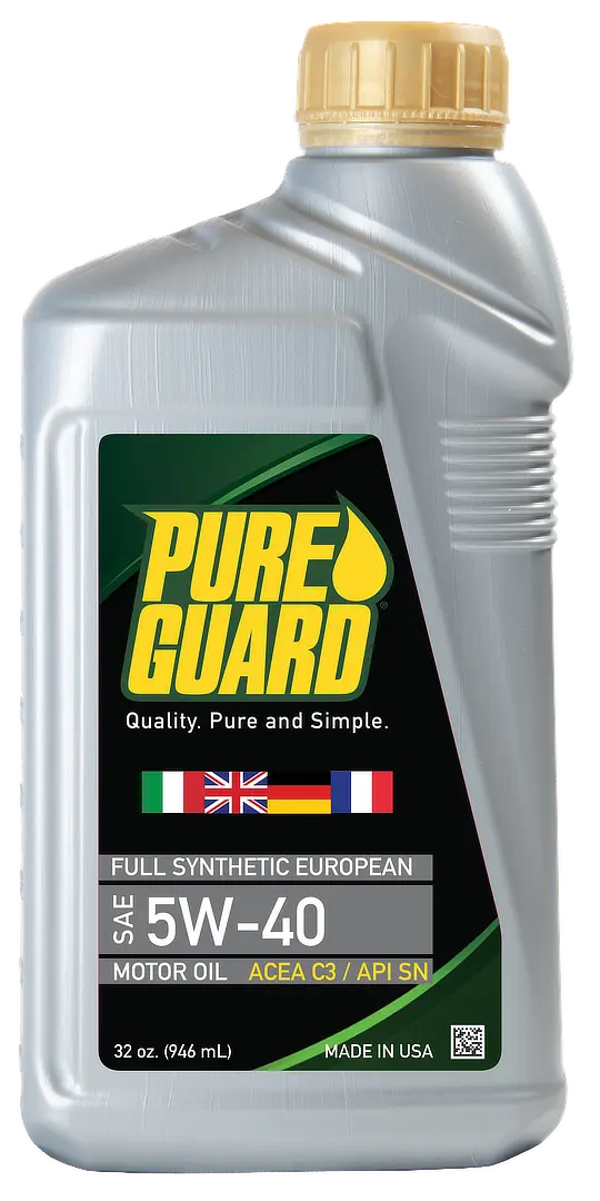 PureGuard Full Synthetic Euro SAE 5W-40, 32 oz bottle